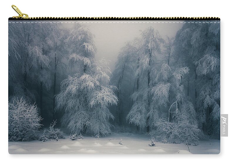Mountain Carry-all Pouch featuring the photograph Frozen Forest by Evgeni Dinev