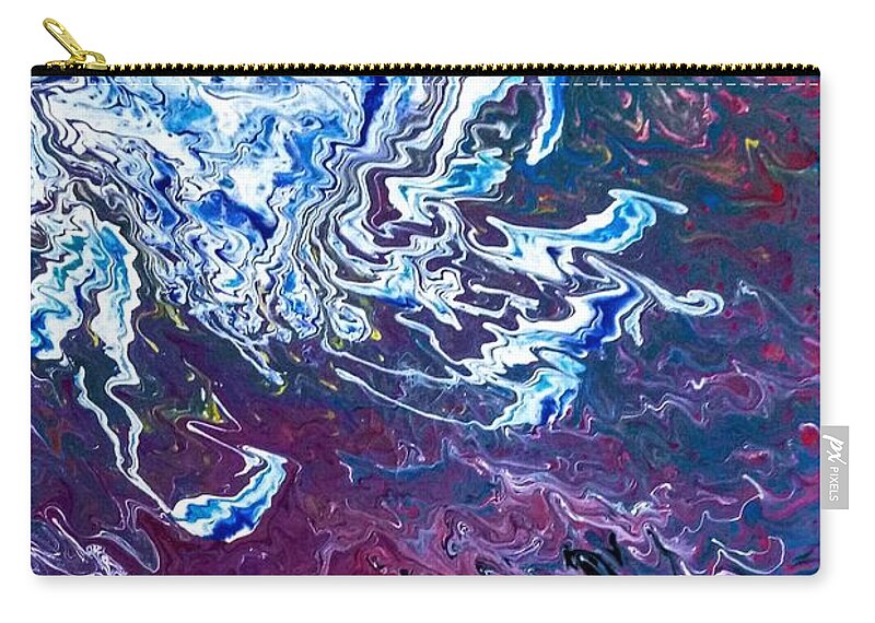 Purple Zip Pouch featuring the painting Frozen Sky by Anna Adams