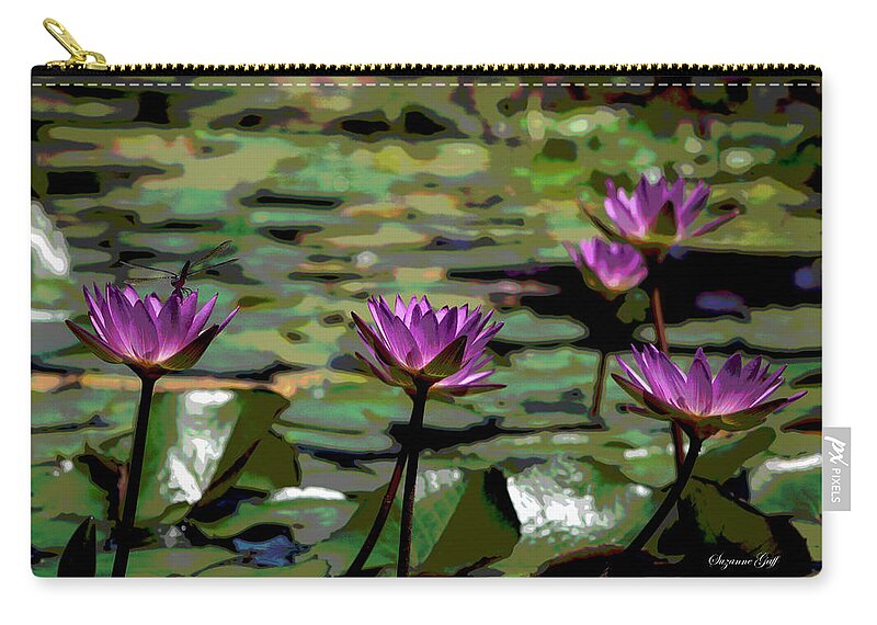 Photograph Zip Pouch featuring the photograph Fuchsia Phantasm Posterized by Suzanne Gaff