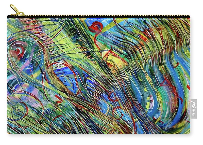 Abstract Zip Pouch featuring the painting Full Flow by Jackie Ryan