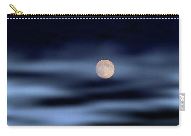 Moon Zip Pouch featuring the photograph Full Moon Surreal by Russel Considine