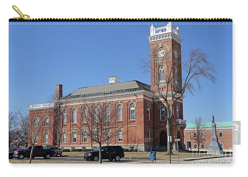 Fulton County Zip Pouch featuring the photograph Fulton County Courthouse Wauseon Ohio 4843 by Jack Schultz