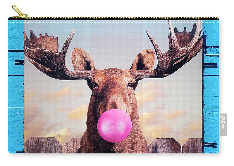 Funky Moose Carry-all Pouch featuring the photograph Funky Moose by Patty Colabuono