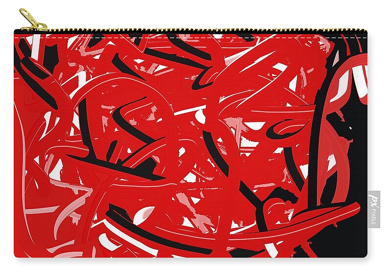 Fury Zip Pouch featuring the digital art Fury by Ruth Harrigan