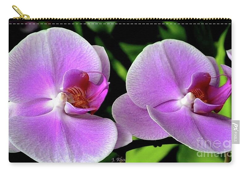 Art Zip Pouch featuring the photograph Fuchsia Pink Orchids by Jeannie Rhode