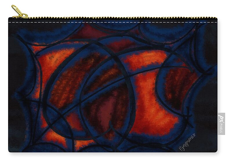 Fusion Zip Pouch featuring the digital art Fusion by Ljev Rjadcenko