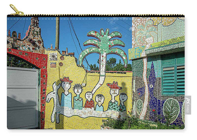 © 2015 Lou Novick All Rights Reversed Zip Pouch featuring the photograph Fusterlandia 13 by Lou Novick