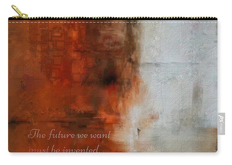 Future Zip Pouch featuring the painting Future - freely after Joseph Beuys by Horst Rosenberger