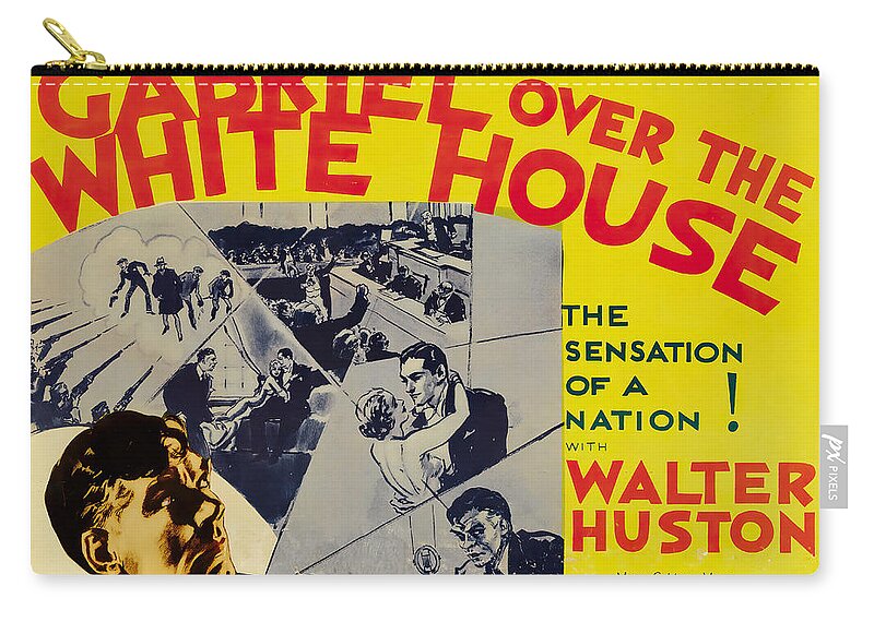 Walter Zip Pouch featuring the mixed media ''Gabriel Over the White House'' - 1933 by Movie World Posters