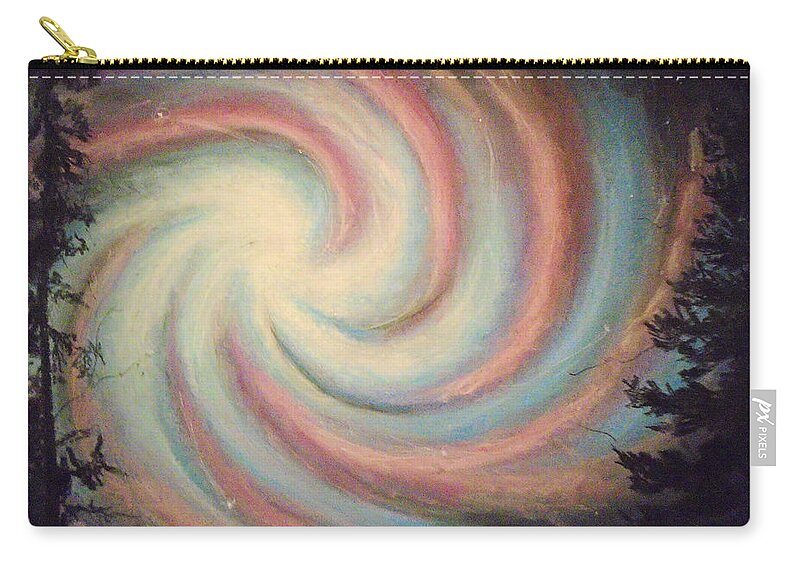 Galaxy Zip Pouch featuring the painting Galaxies Unite by Jen Shearer