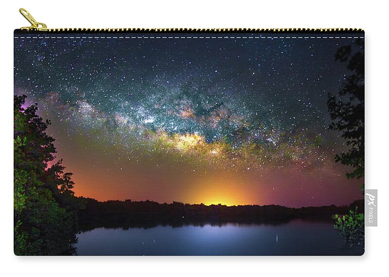 Milky Way Zip Pouch featuring the photograph Galaxy Island by Mark Andrew Thomas