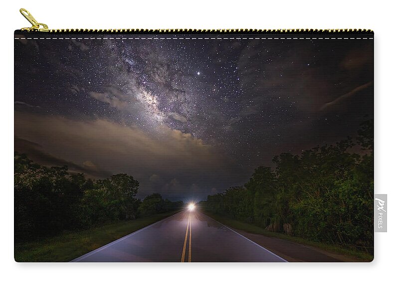 Milky Way Zip Pouch featuring the photograph Galaxy Storm by Mark Andrew Thomas