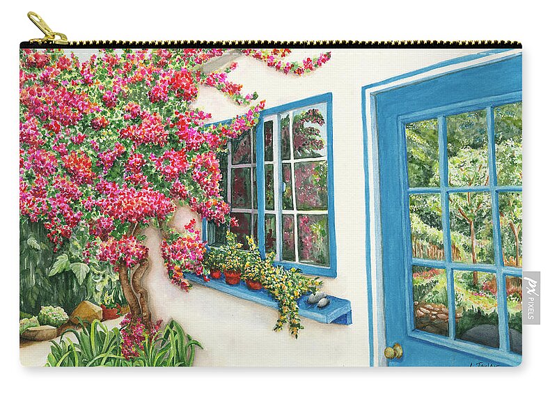 Bungalow Carry-all Pouch featuring the painting Garden Bungalow by Lori Taylor