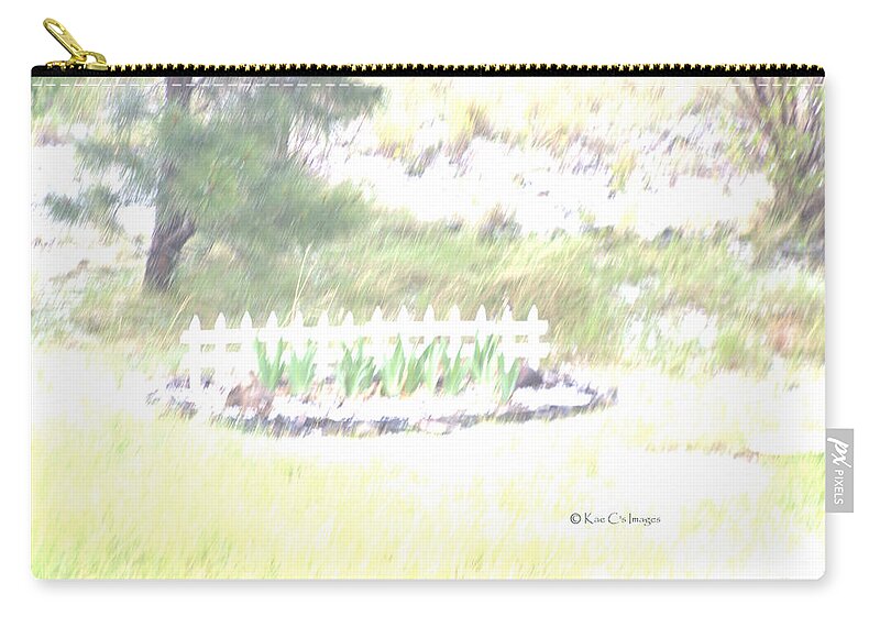 Hail Storm Zip Pouch featuring the photograph Garden in Wind and Hail by Kae Cheatham