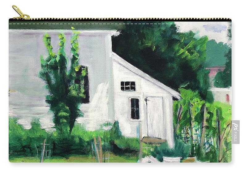 Home Town Carry-all Pouch featuring the painting Garden Shed by Cyndie Katz
