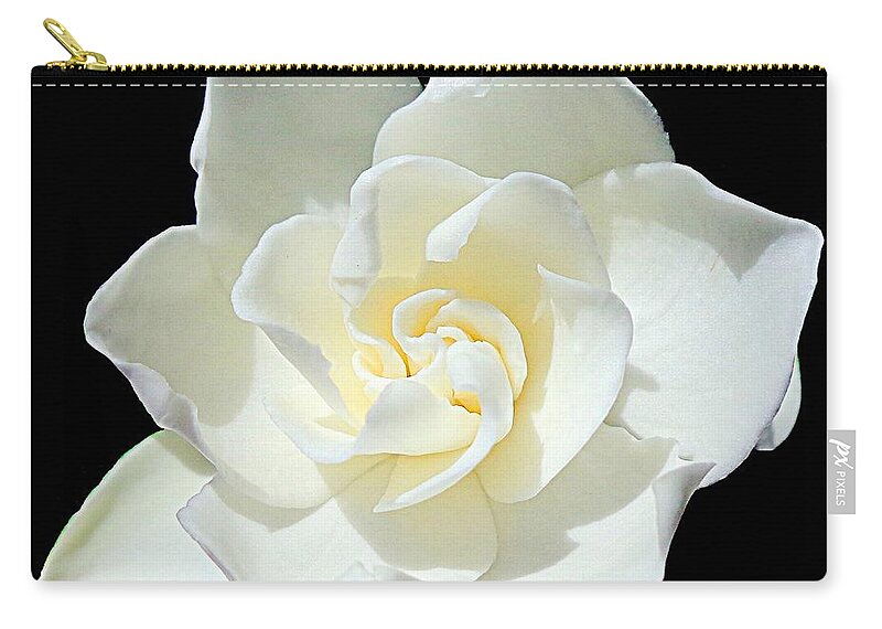 Gardenia Zip Pouch featuring the photograph Gardenia - Aglow by VIVA Anderson