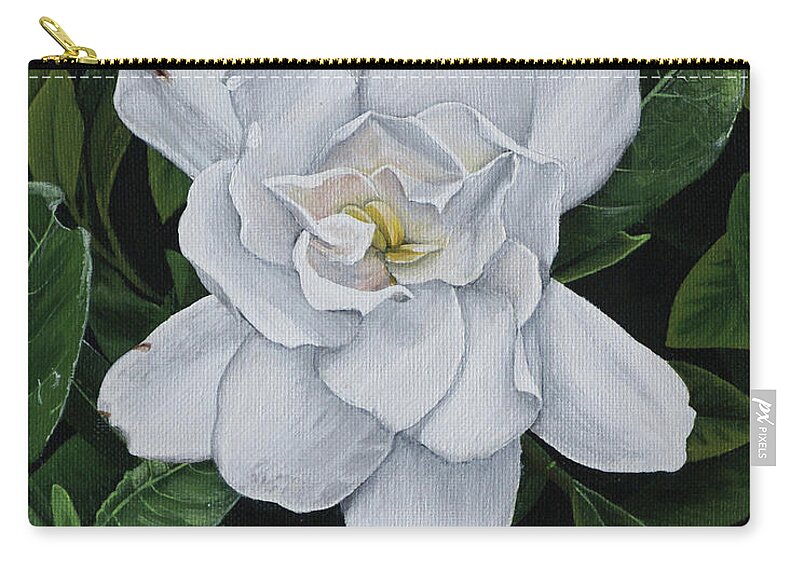 Gardenia Carry-all Pouch featuring the painting Gardenia by Heather E Harman