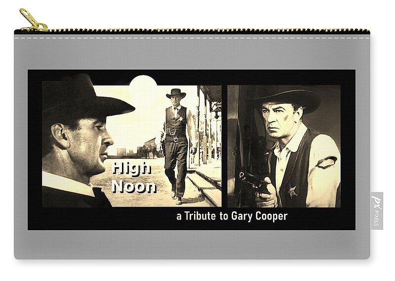 Gary Cooper Zip Pouch featuring the pyrography Gary Cooper by Hartmut Jager