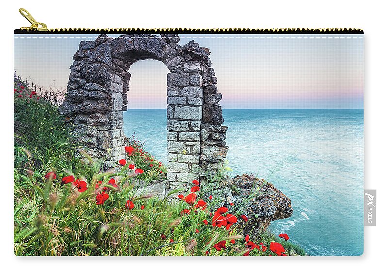 Fortress Carry-all Pouch featuring the photograph Gate In the Poppies by Evgeni Dinev