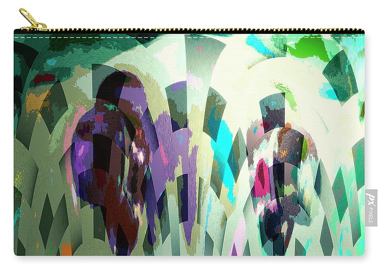 Abstract Zip Pouch featuring the digital art Gathering by Gerlinde Keating
