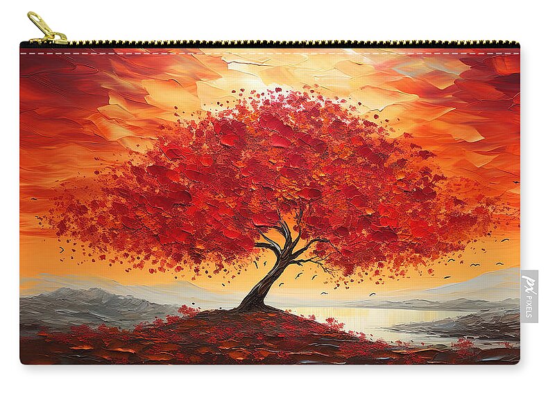 Maple Tree Zip Pouch featuring the painting Gaze In Wonder by Lourry Legarde