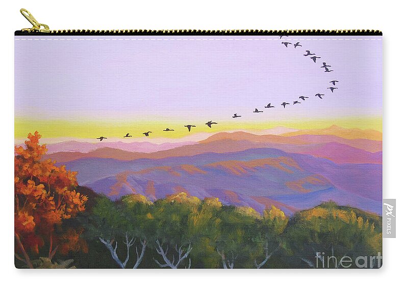 Geese Zip Pouch featuring the painting Geese by Anne Marie Brown
