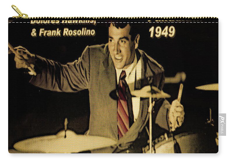 Gene Krupa Zip Pouch featuring the photograph Gene Krupa Palladium by Imagery-at- Work