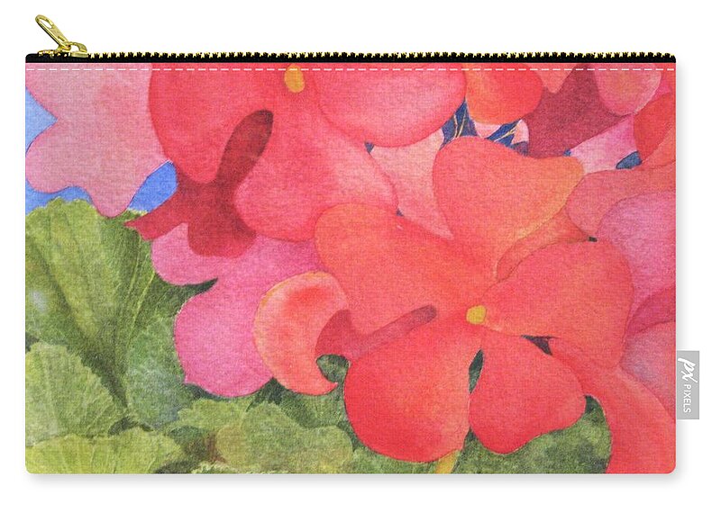 Florals Zip Pouch featuring the painting Generium by Mary Ellen Mueller Legault