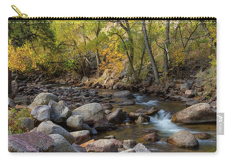 Boulder Colorado Zip Pouch featuring the photograph Gentle Stream by James BO Insogna
