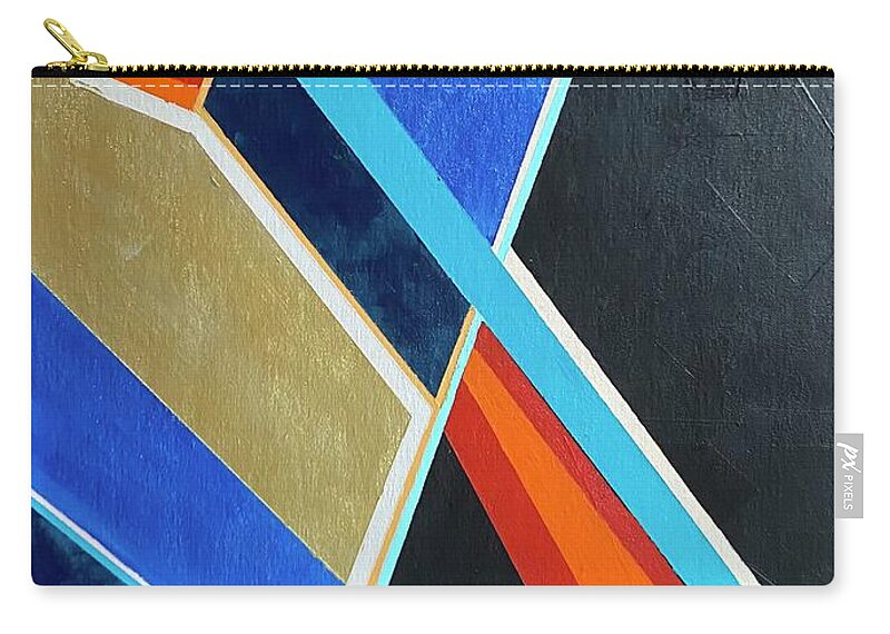 Abstract Art Zip Pouch featuring the painting Geo II by Crystal Stagg
