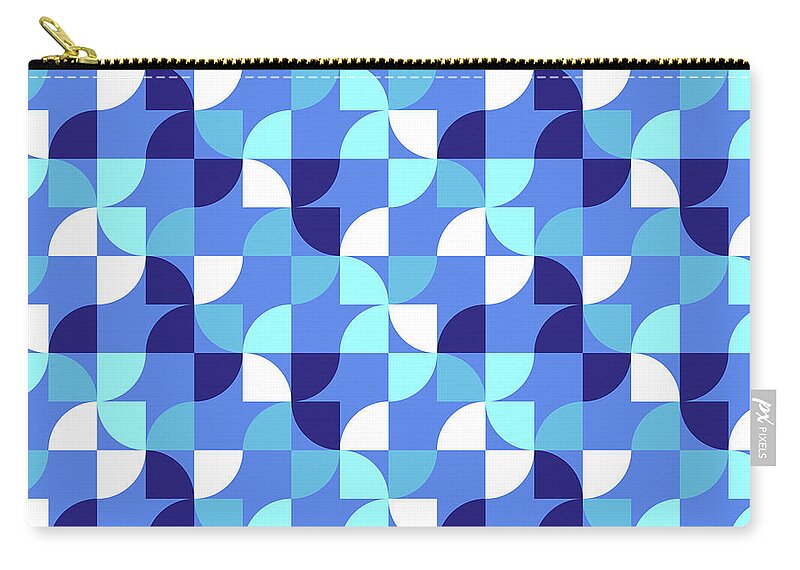 Pattern Zip Pouch featuring the digital art Geometric Bauhaus Pattern - 03 by Studio Grafiikka