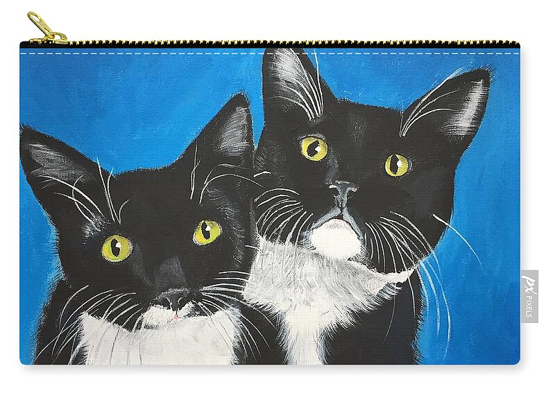 Pets Carry-all Pouch featuring the painting George and Grayson by Kathie Camara