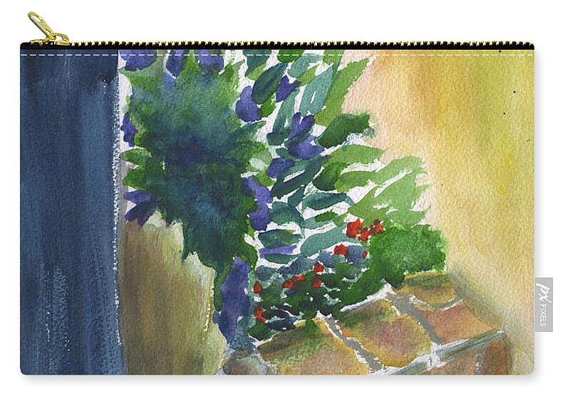 Georges Patio Zip Pouch featuring the painting Georges Patio by Frank Bright