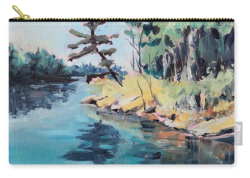 Landscape Carry-all Pouch featuring the painting Georgian Bay by Sheila Romard