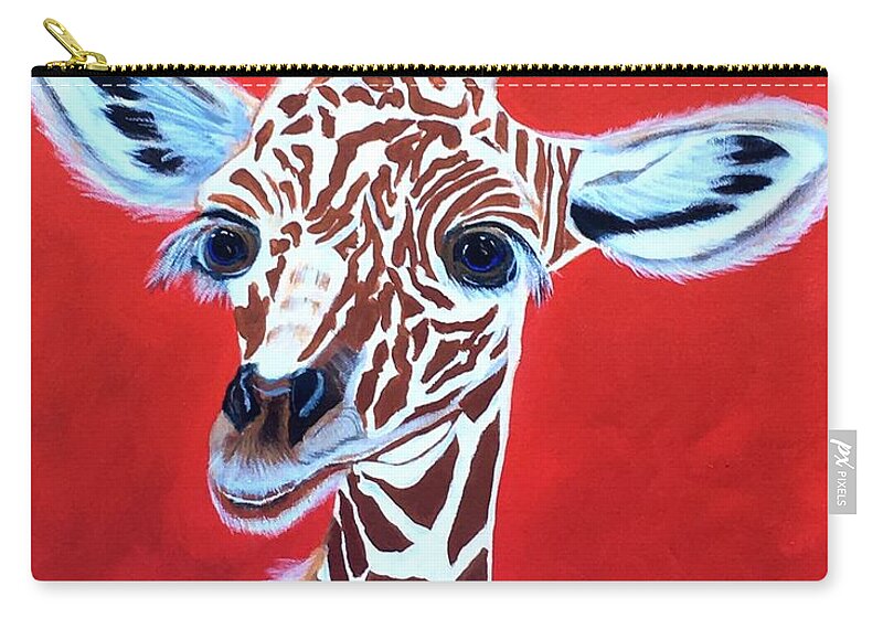  Carry-all Pouch featuring the painting Gerry the Giraffe by Bill Manson