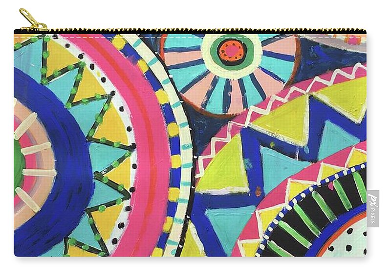 Cheerful Carry-all Pouch featuring the painting Get Happy by Cyndie Katz