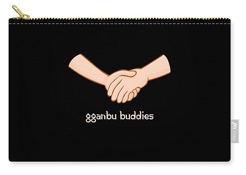 Gganbu Zip Pouch featuring the digital art Gganbu Buddies by Flippin Sweet Gear