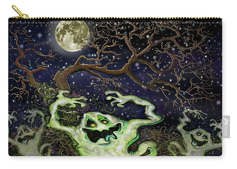 Ghost Carry-all Pouch featuring the digital art Ghost Tree by Kevin Middleton