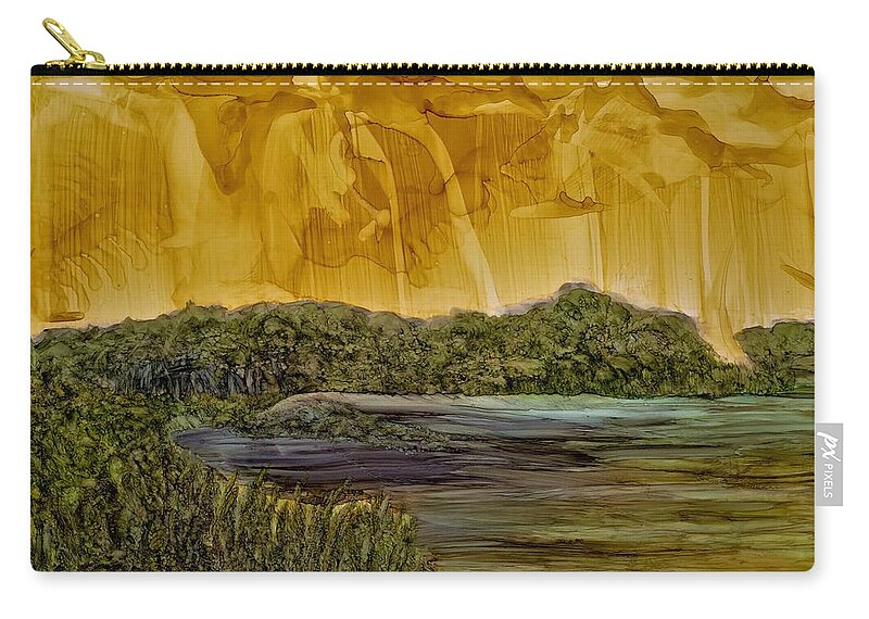 Island Carry-all Pouch featuring the painting Ghosts of Taahiamanu by Angela Marinari