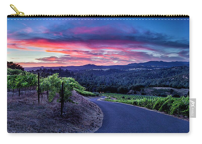 Vineyards Zip Pouch featuring the photograph Gianelli Vineyard by Gary Johnson