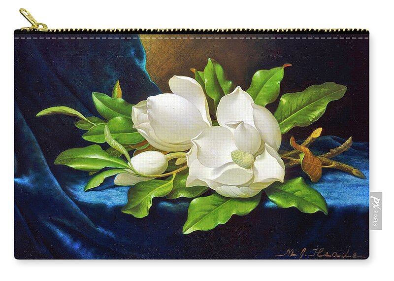 Magnolia Zip Pouch featuring the digital art Giant Magnolias by Long Shot