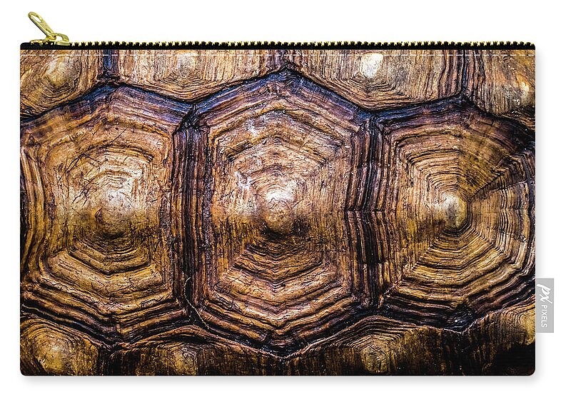 Art Zip Pouch featuring the photograph Giant Tortoise Carapace by Hakon Soreide