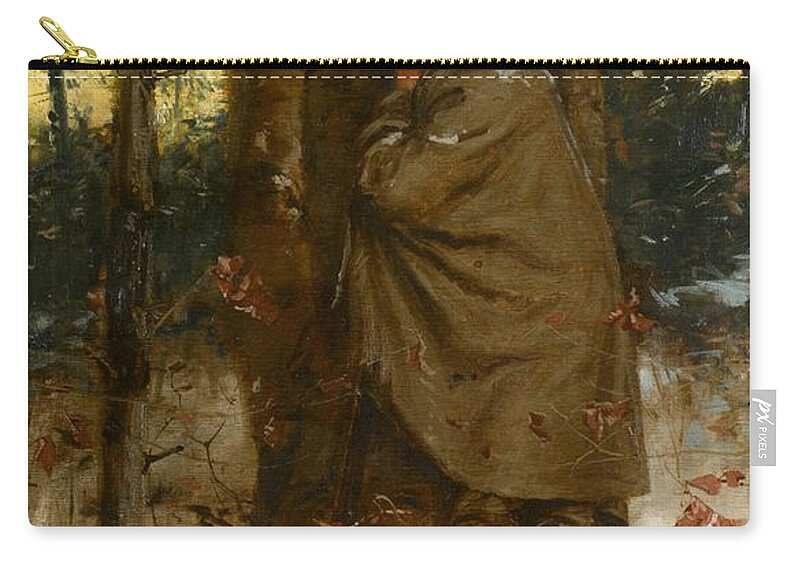  Zip Pouch featuring the painting Gilbert Gaul - The Picket by Les Classics