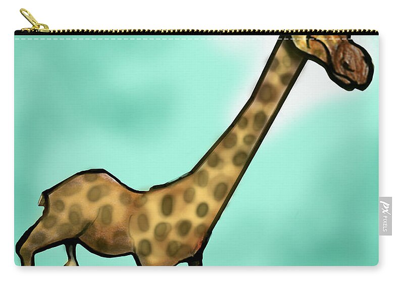 Giraffe Zip Pouch featuring the digital art Giraffe by Kevin Middleton