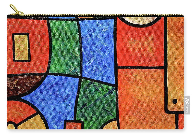 Africa Zip Pouch featuring the painting Girl from Pond by Elisha Ongere