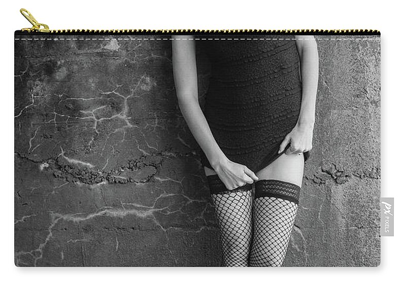 Model Zip Pouch featuring the photograph Girl with Attitude by Bill Cubitt