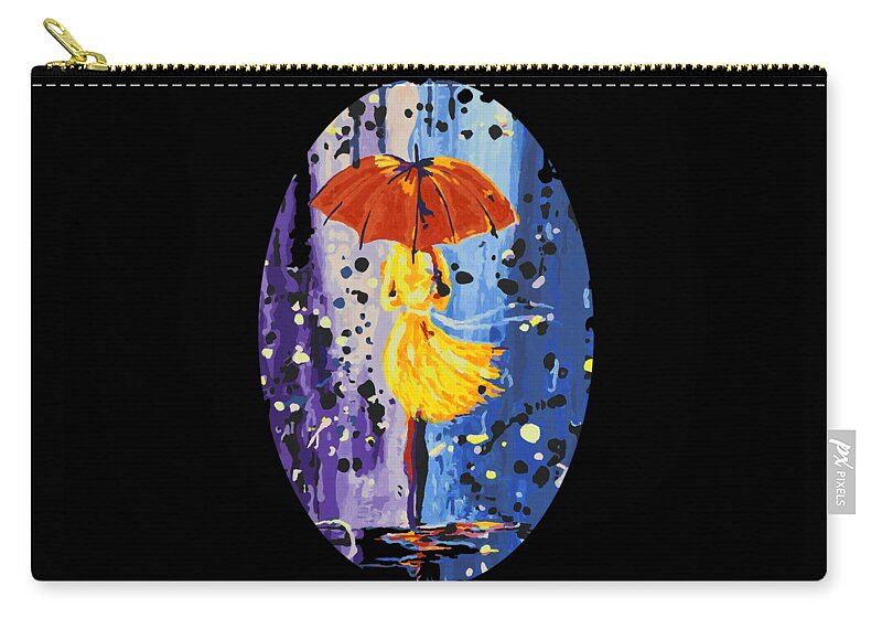 Girl Zip Pouch featuring the painting Girl with Umbrella by Joanna Smith