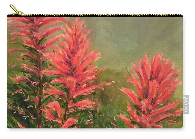 Flowers Wildflowers Carry-all Pouch featuring the pastel Glacier Paintbrush by Lee Tisch Bialczak
