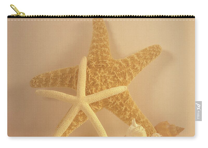 Ocean Zip Pouch featuring the photograph Glamorous Stars and Shells by Angie Tirado