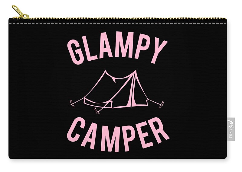 Funny Zip Pouch featuring the digital art Glampy Camper by Flippin Sweet Gear
